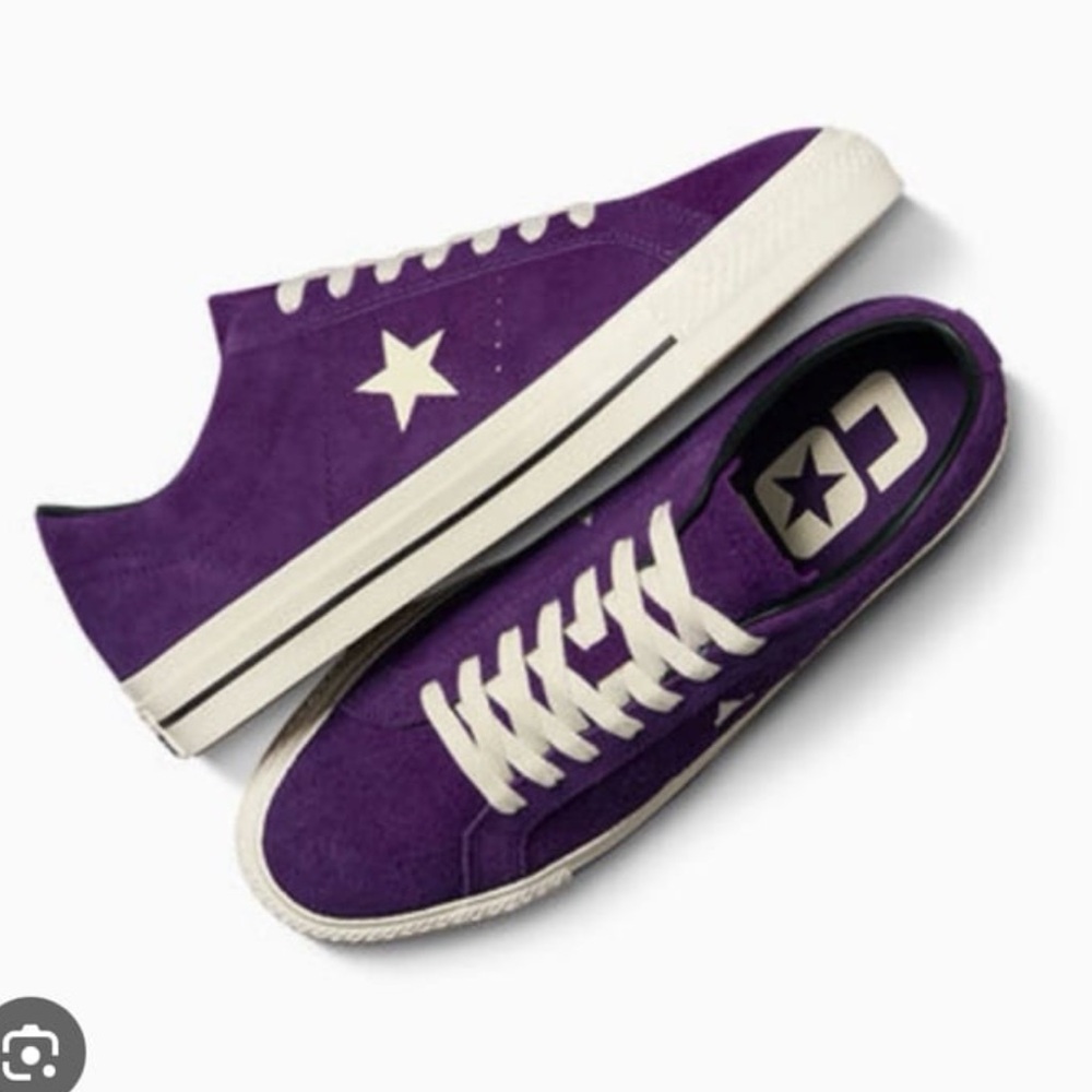 NWOT Converse One Star Pro Ox sneakers Purple & White Suede Skate Shoes